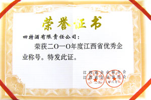 2010年江西省優秀企業稱號